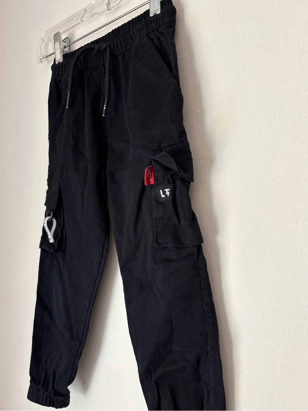 Little Trouble Cargo Pants 5T Black Joggers Casual Play Pockets